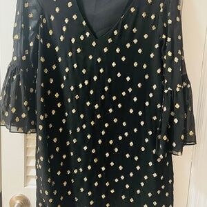 Lilly Pulitzer black and gold metallic silk dress/ romper